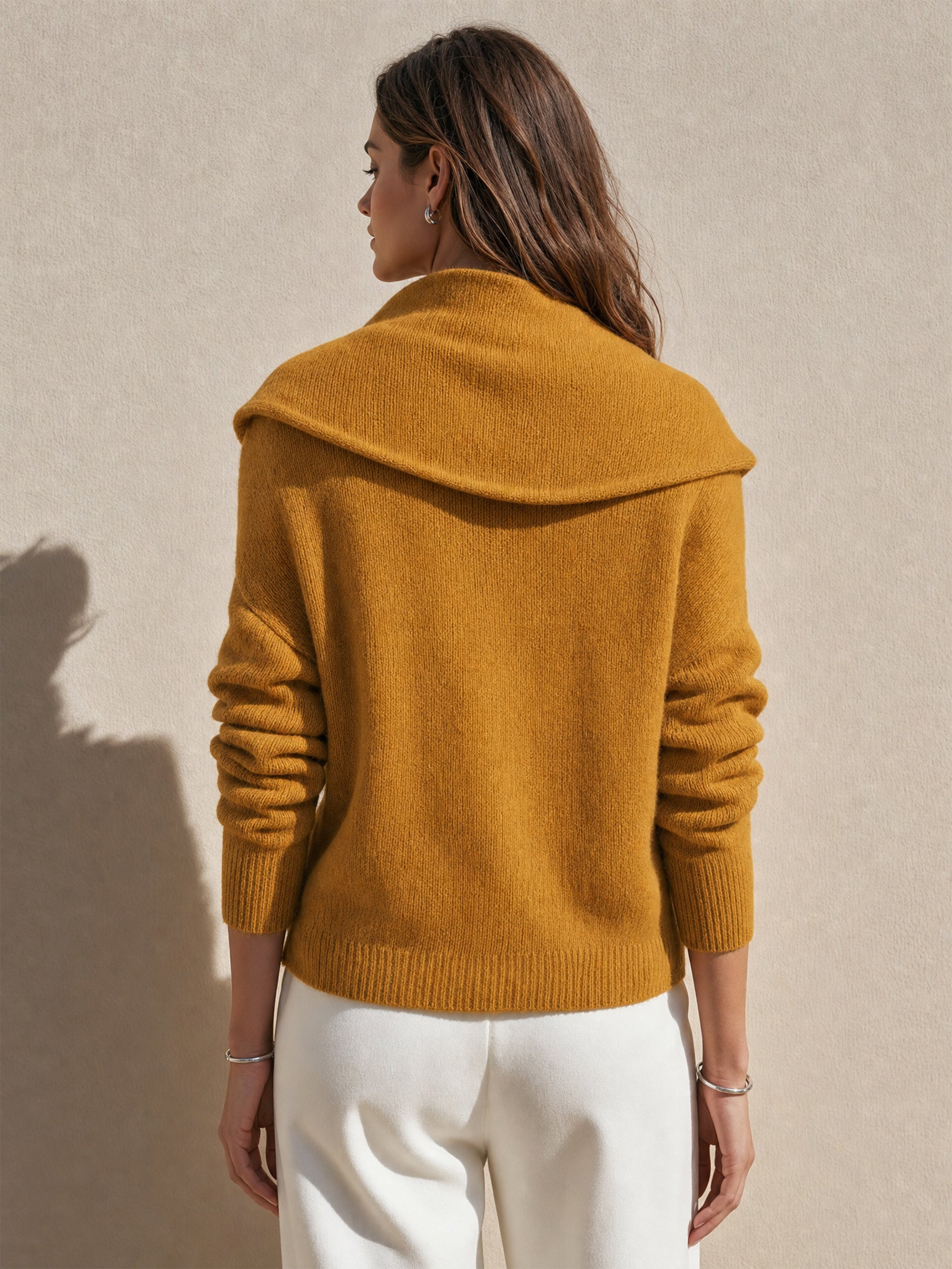 Shawl‑Collar Knit Cardigan Sweater