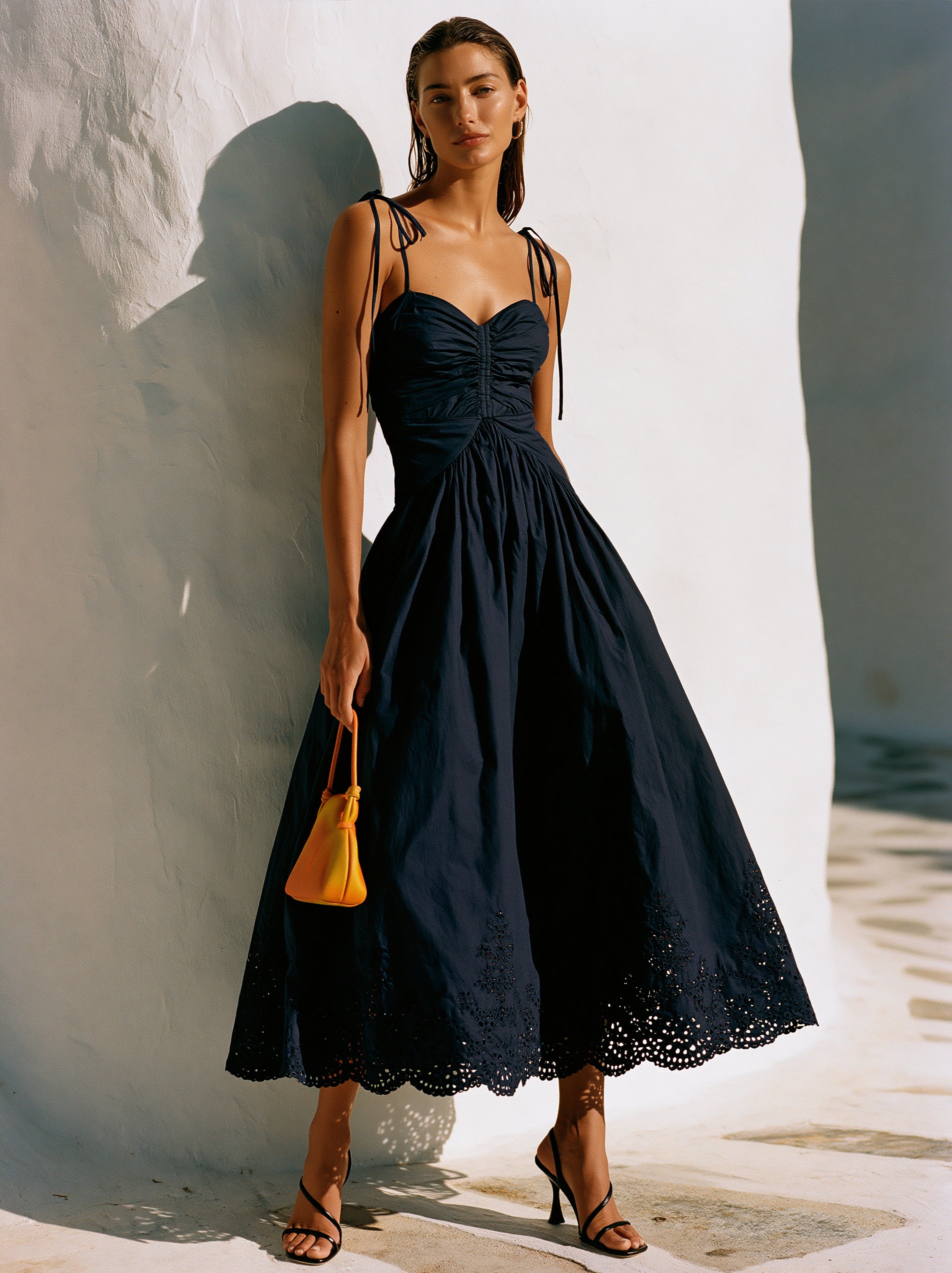 Liserie Mediterranean Midnight Broderie Anglaise Midi Dress