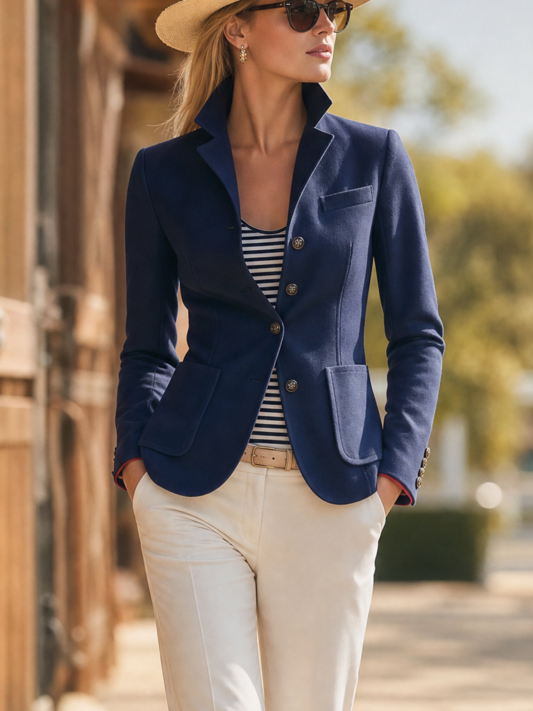 Smart‑Casual Navy Blazer Outerwear